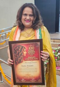 जीसीसीआई महिला विंग की चेयरपर्सन सैंड्रा फर्नांडिस को ‘100 आइकॉनिक वीमेन अवार्ड्स 2026’ में सम्मानित किया गया