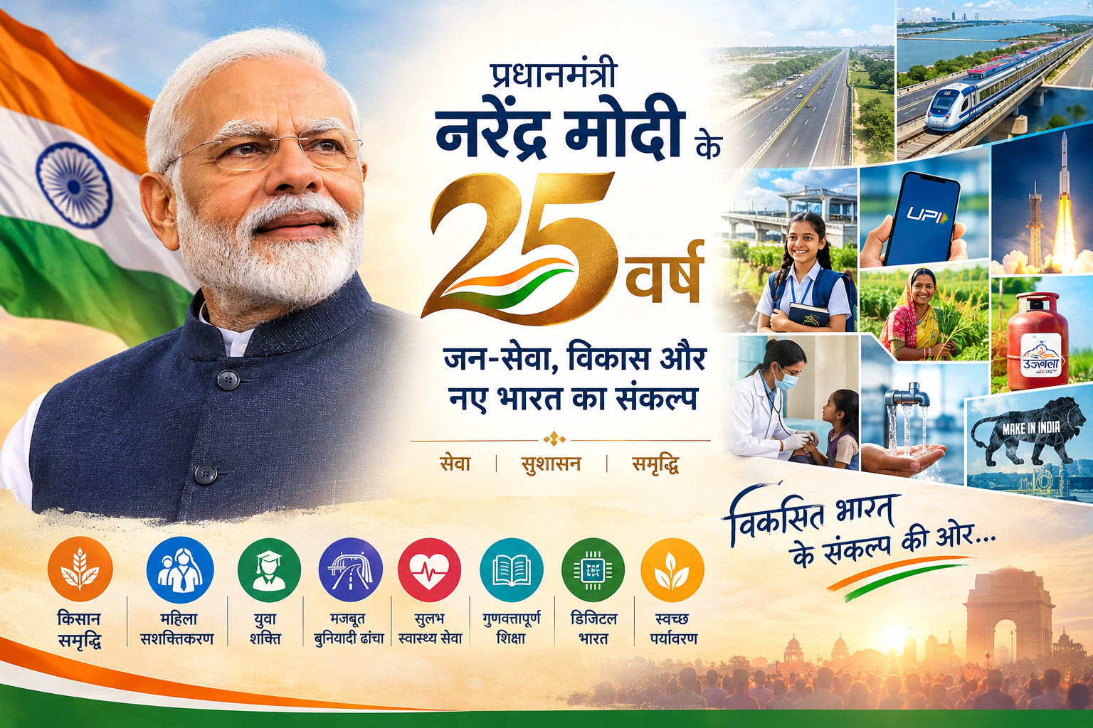 माननीय प्रधानमंत्री श्री नरेंद्र मोदी जी की 25 वर्षों की जन-सेवा